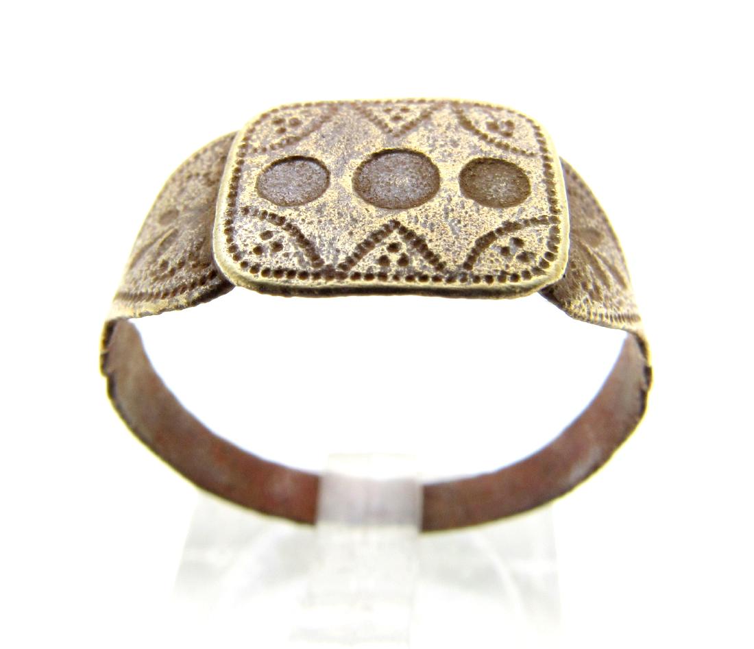Medieval Viking Era Bronze Decorated Ring (1 of 3)