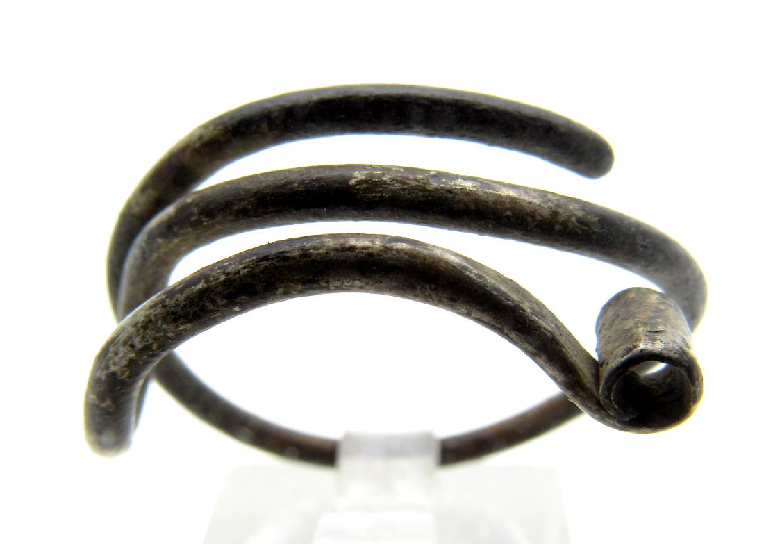 Medieval Viking Era Silver Coiled Ring (1 of 3)