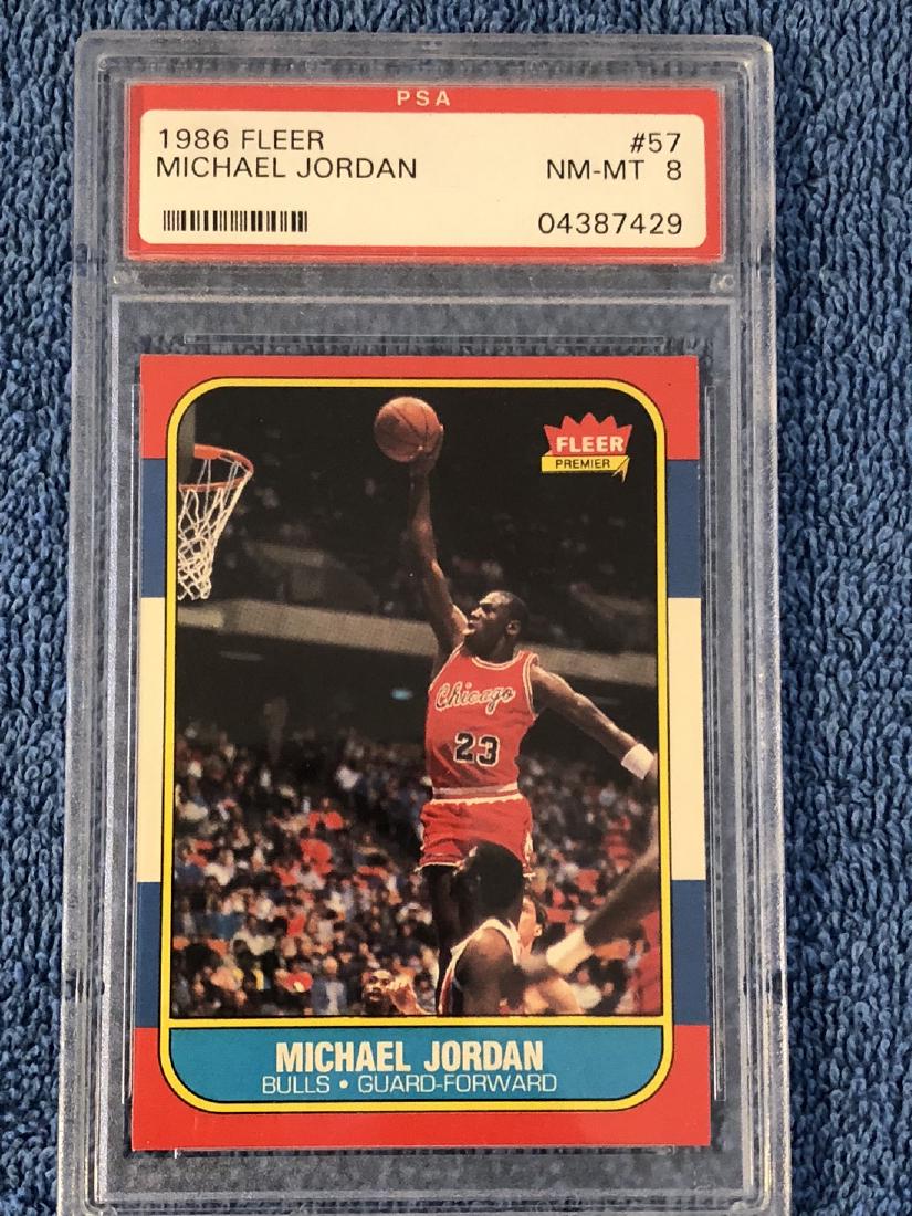 1986 Fleer Michael Jordan PSA 8 1986 Fleer #57 PSA 8 (1 of 2)