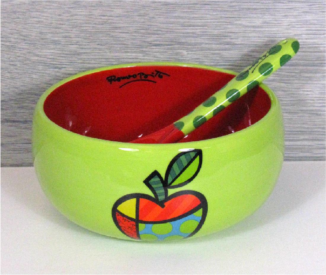 Romero Britto: Bowl & Spoon Green Apple (1 of 3)