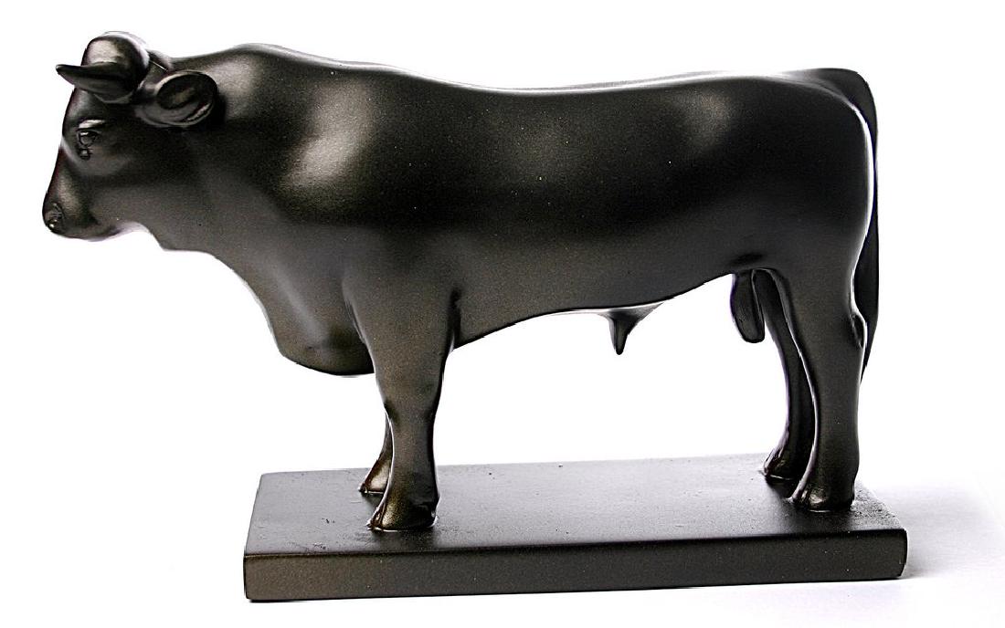 After François Pompon: Bull Grand Taureau Statue: Item: After François Pompon: Bull Grand Taureau Statue Maker: Mouseion Collection Origin: Netherlands Date/Period: 2017 Materials: Polystone Size: H. 5,90 x W 8,87 inch Bull Grand Taureau Statue, ins