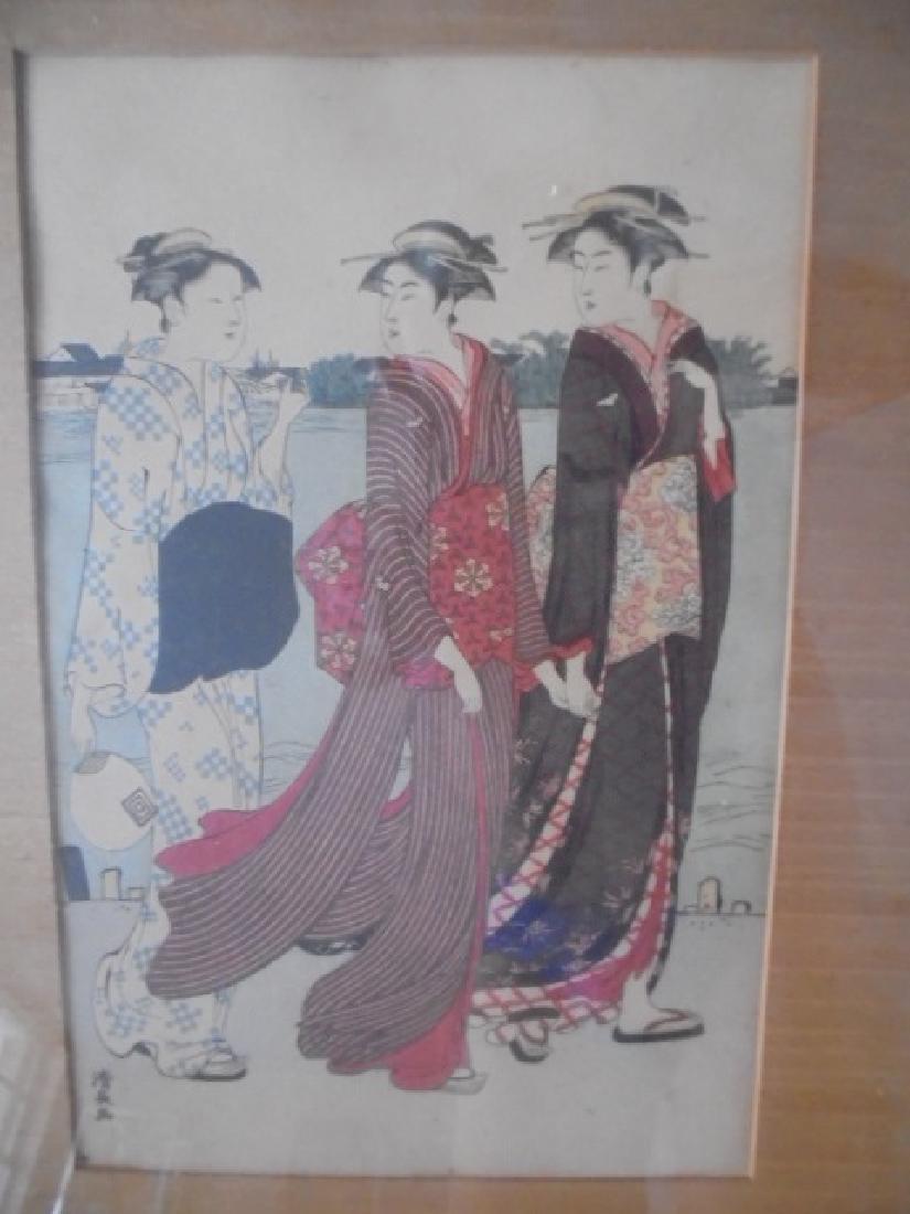 Kiyonaga Woodblock 3 Womean (1 of 4)