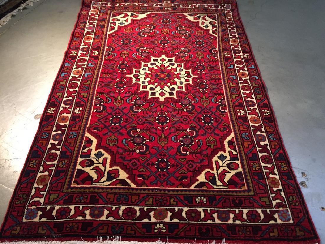 Authentic Hand Knotted Persian Hamadan Rug 3.3x4.6 (1 of 8)