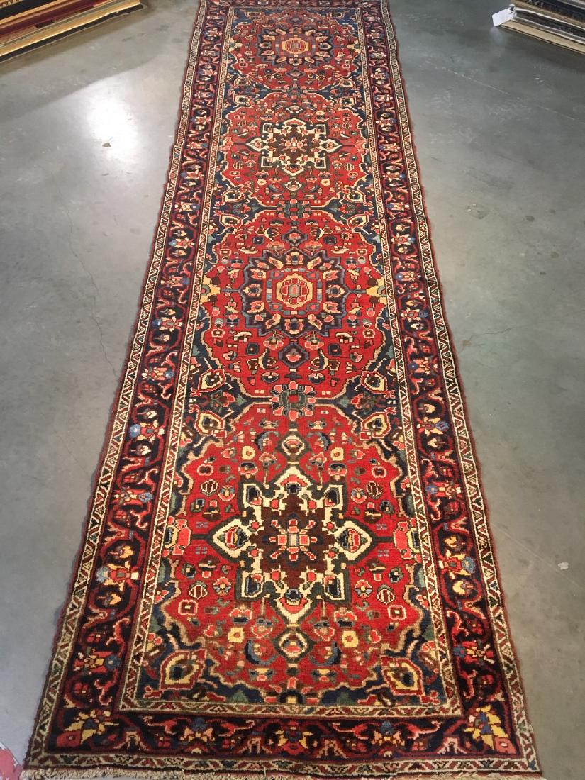 Hand Knot Vintage Persian Bakhtiati Runner Rug 3.10x13 (1 of 9)
