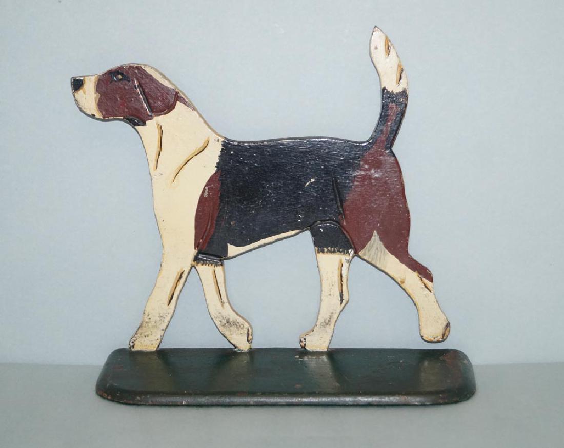 Antique Fox Hound Dog Cast Iron Doorstop
