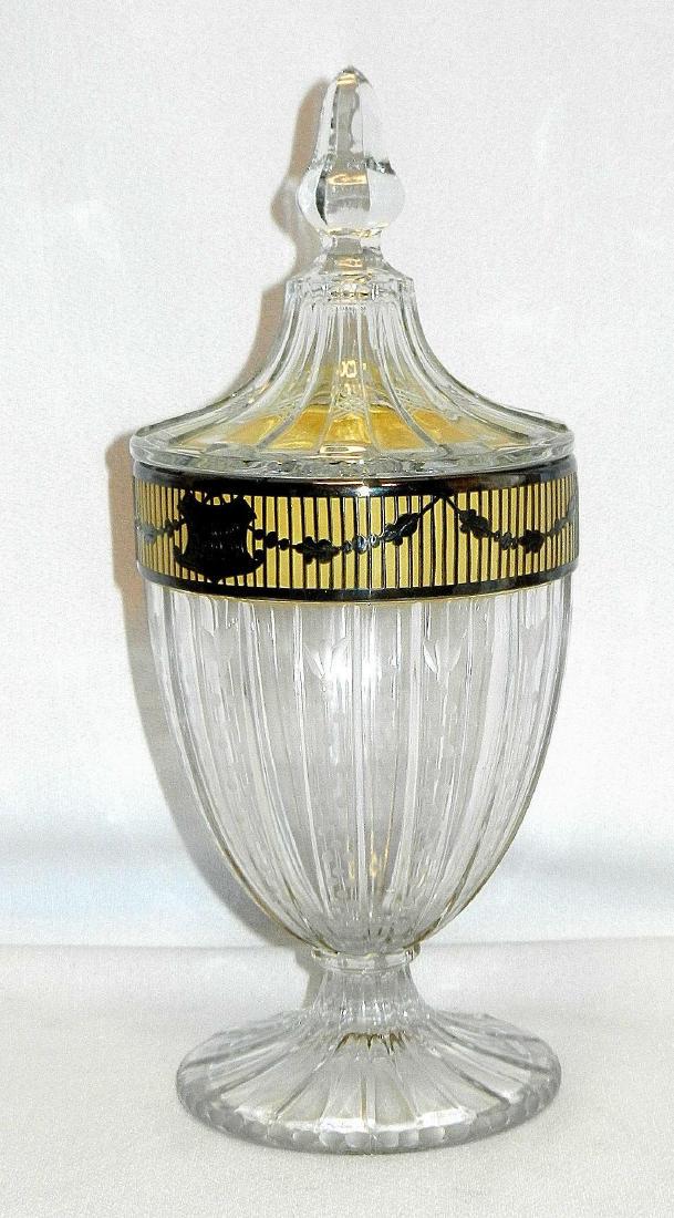 Antique Heisey Sterling Silver Inlay Footed Candy Dish (1 of 9)