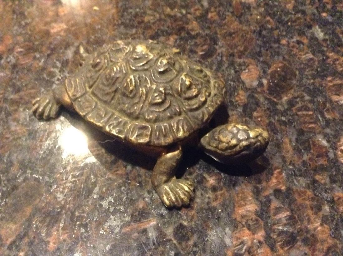 Figural Brass Turtle Tie Clip Holder Vintage (1 of 3)