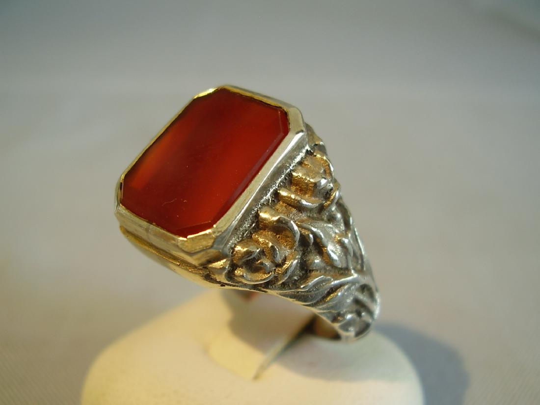 Antique 835 Silver mens ring with carnelian (1 of 7)