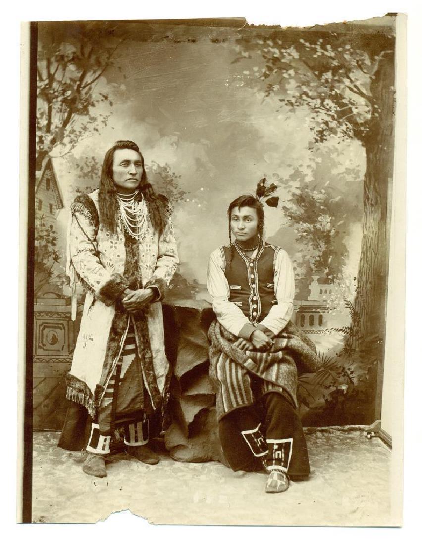 1890 Portrait of Native American Indian Men Beaded (1 of 2)