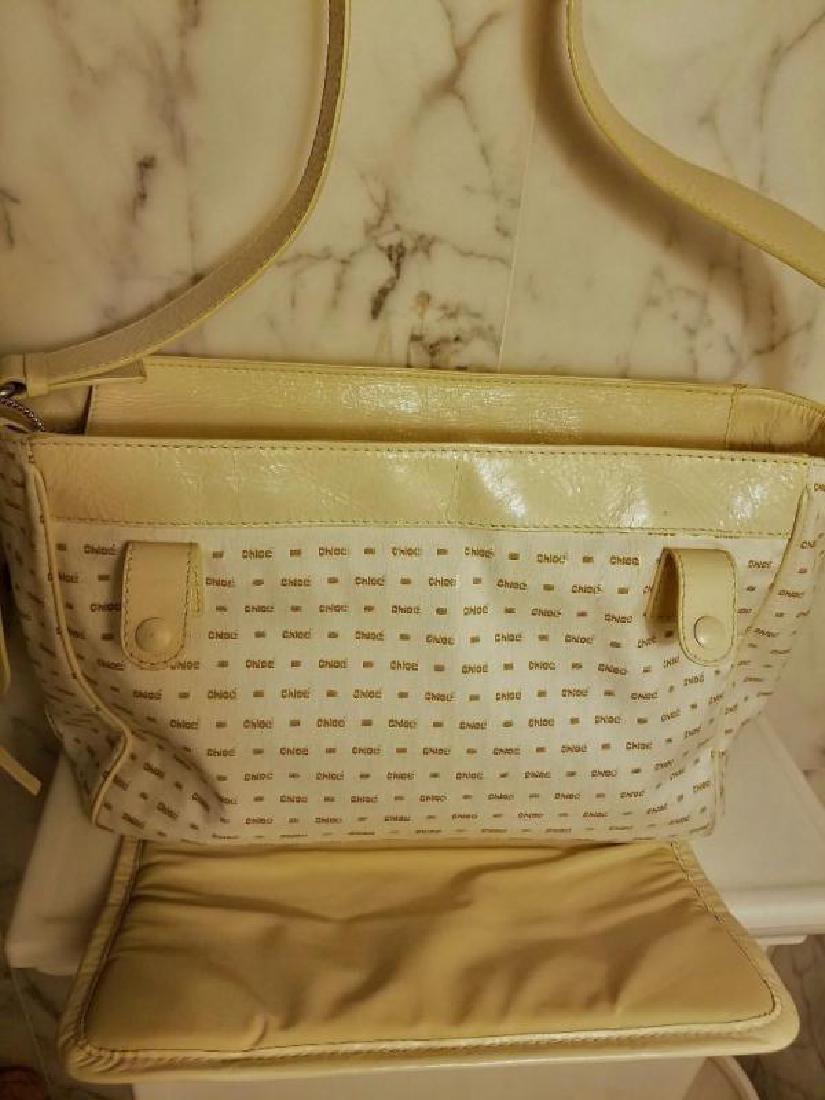 Chloe' Paris large shoulder -Diaper bag Leather canvas (1 of 7)