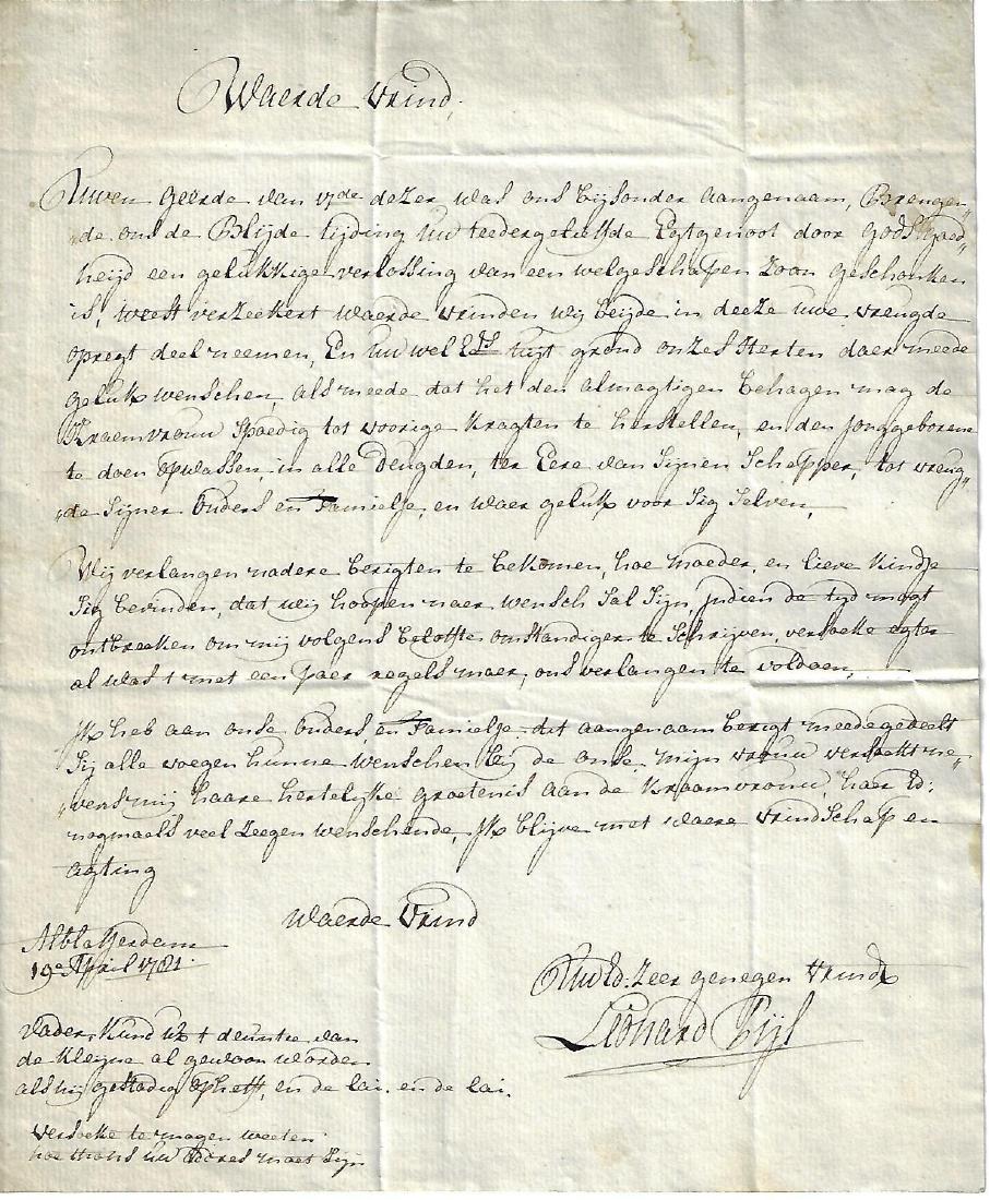 1781 Manuscript Business Letter in Dutch (1 of 1)