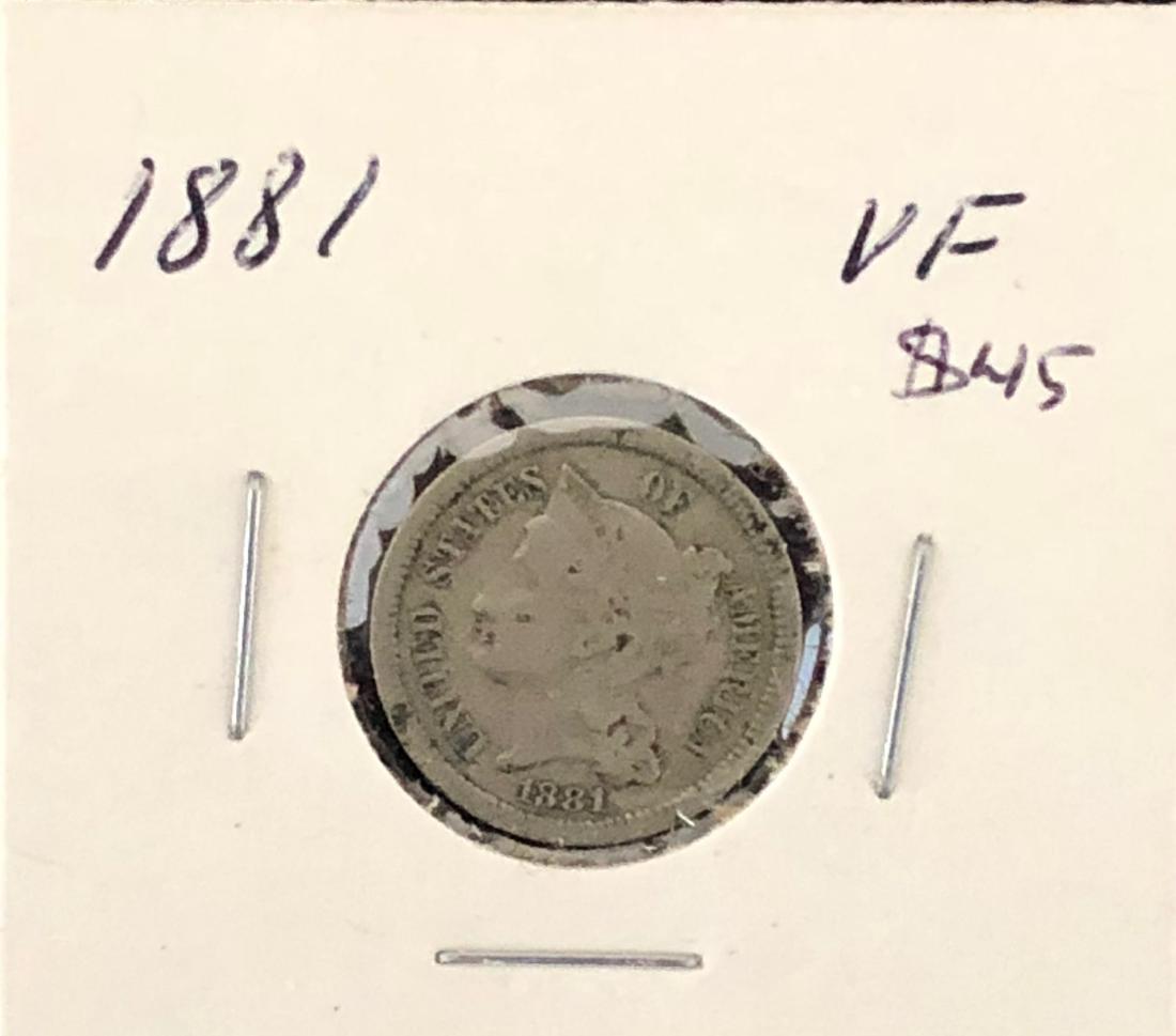 1881 Three Cent Nickel - Key Date (1 of 2)