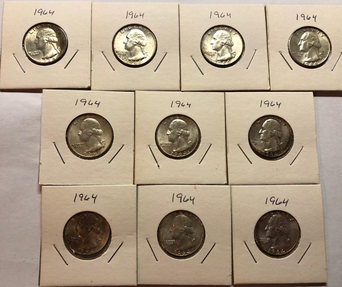 10-1964 Washington Quarters - UNC (1 of 2)