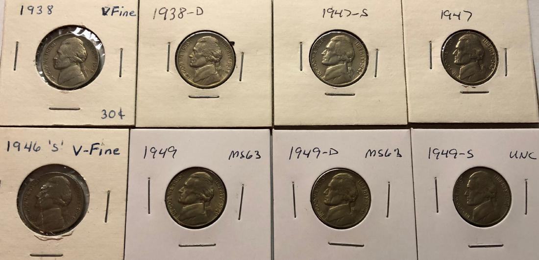 8 Jefferson Nickels VF-UNC (1 of 2)