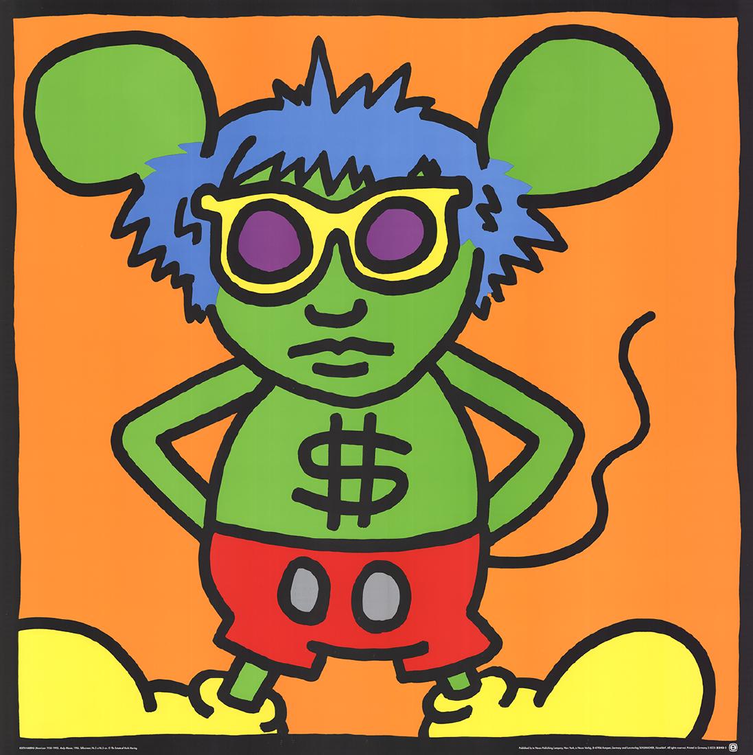 Keith Haring - Andy Mouse, Dollar Sign - 1991 (1 of 1)