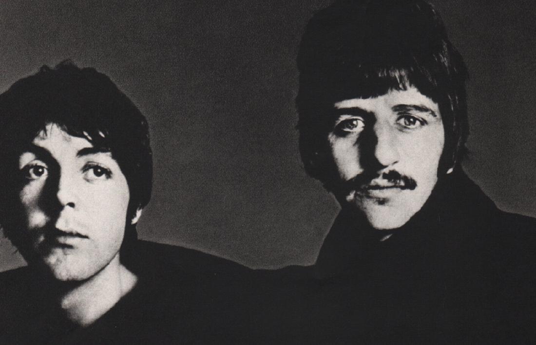 RICHARD AVEDON - Paul and Ringo: Artist: RICHARD AVEDON Print Title: Paul and Ringo Medium: Sheet-Fed Gravure Printing Date: 1970 Printed in Switzerland Image Size: 7.25 x 4.5 inches Richard Avedon(1923-2004) was an American fashion 