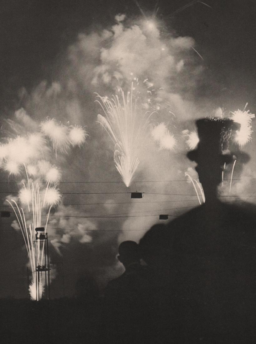 BRASSAI - Fireworks, Paris at Night: Artist: BRASSAI Print Title: Fireworks, Paris at Night Medium: Sheet-fed Gravure Printing Date: 1937 Printed: France Image size approx. 8.5 x 11.5 inches Brassai was a Hungarian–French photographer,
