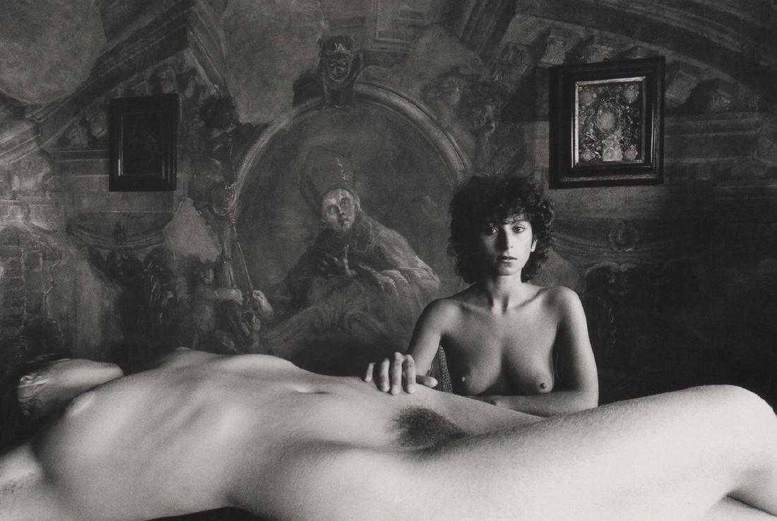 LUCIEN CLERGUE - Nude in Venetian Palace: Artist: LUCIEN CLERGUE Print Title: Nude in Venetian Palace, 1979 Medium: Photo-lithograph Printing Date: 1999 Printed in Germany Image Size: 8 X 5.5 inches Lucien Clergue August 14, 1934 – November