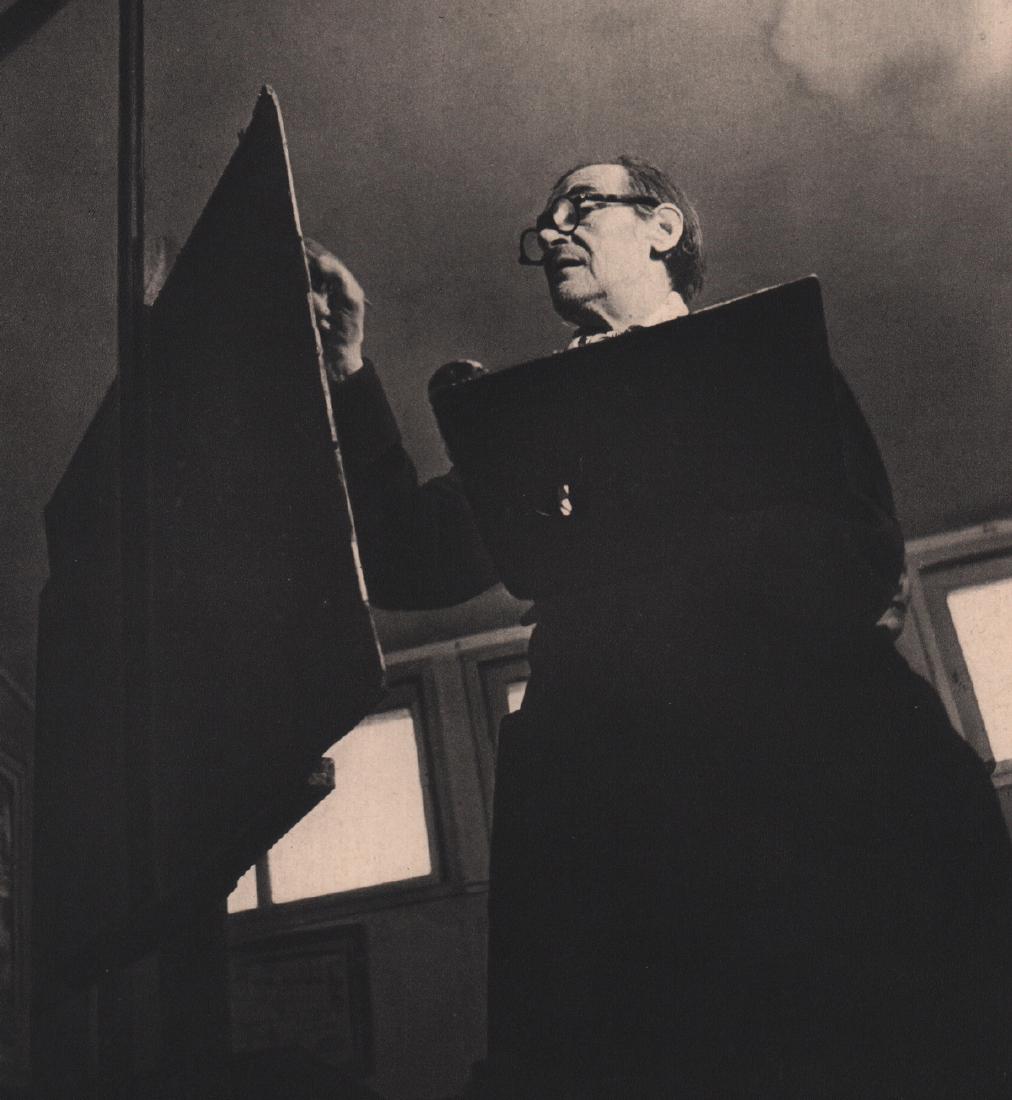 ROBERT DOISNEAU - Artist, Maurice Utrillo: Artist: ROBERT DOISNEAU Print Title: Artist - Maurice Utrillo Medium: Sheet-fed Gravure Printing Date: 1947 Printed in France Image Size: 6.5 x 7.5 inches Robert Doisneau (1912-1994) was a French phot