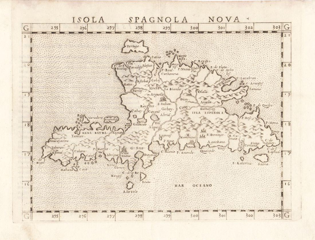 Ruscelli: Antique Map of Hispaniola, 1562 (1 of 1)