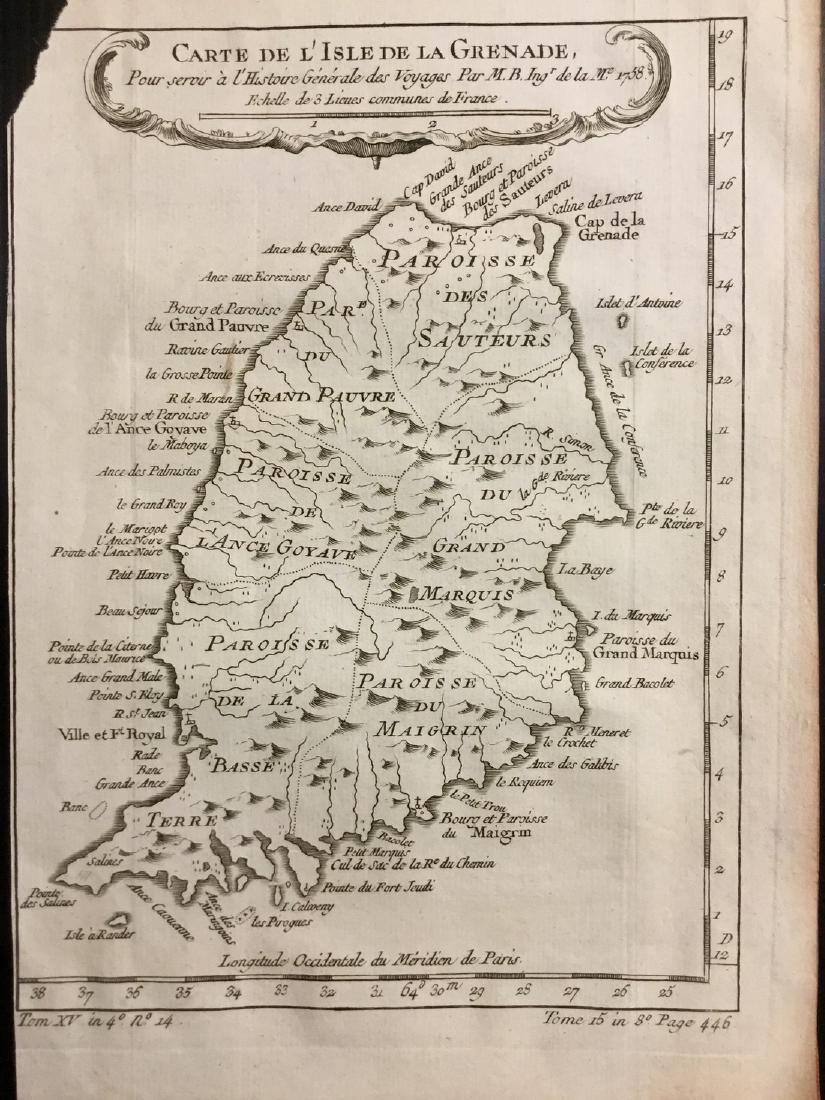 Bellin: Antique Map of Granada, 1740: Title/Content of Map: Granada by Bellin Date Printed: 1740-70's Cartographer: J.N. Bellin & J.F. La Harpe Material/Medium: Paper Size: 6 1/2" x 10" Copperplate engraved. From the 'Abrege de L'Histoire