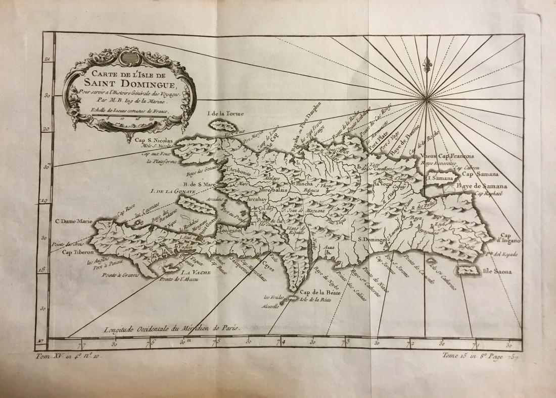 Bellin: Antique Map of Haiti & Dominican Republic, 1740 (1 of 1)