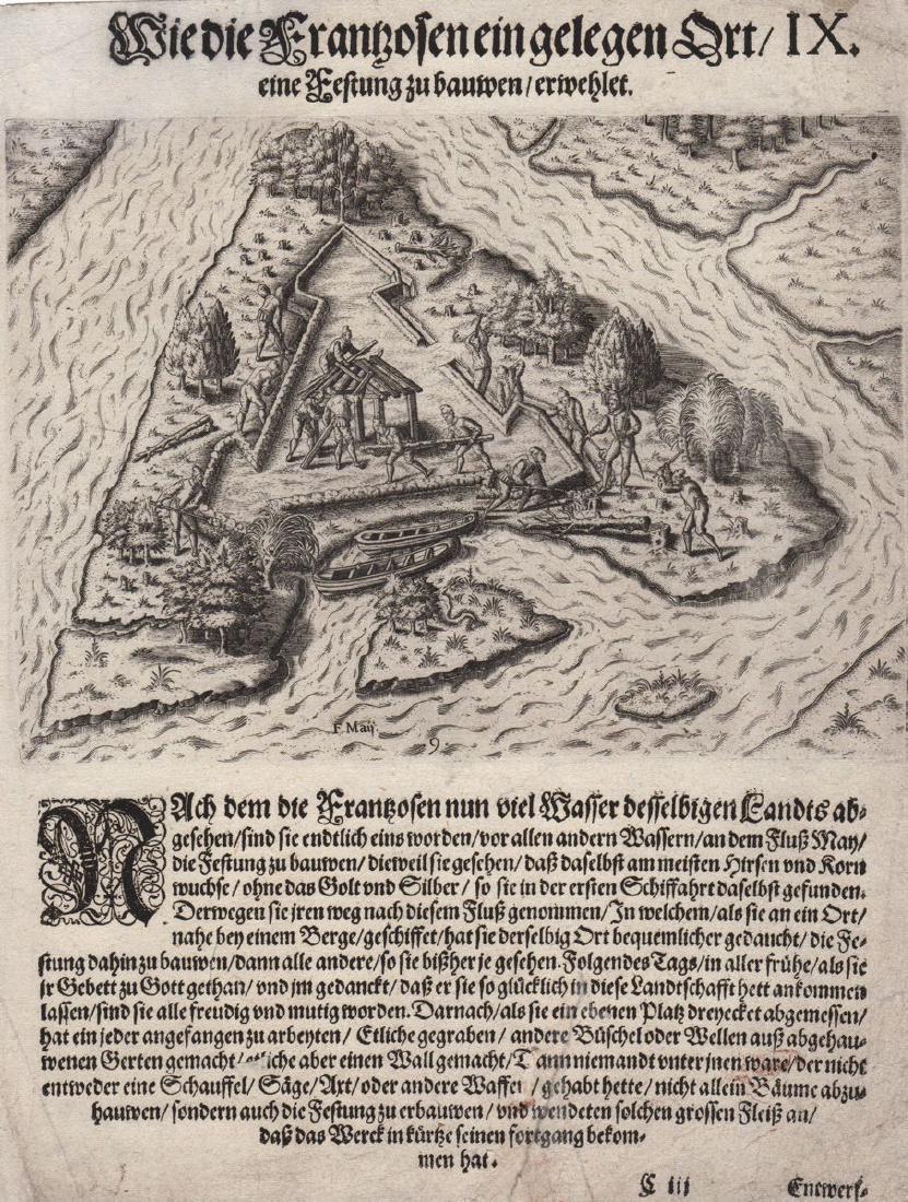 de Bry: French Fort on River May Island, Florida, 1590 (1 of 1)