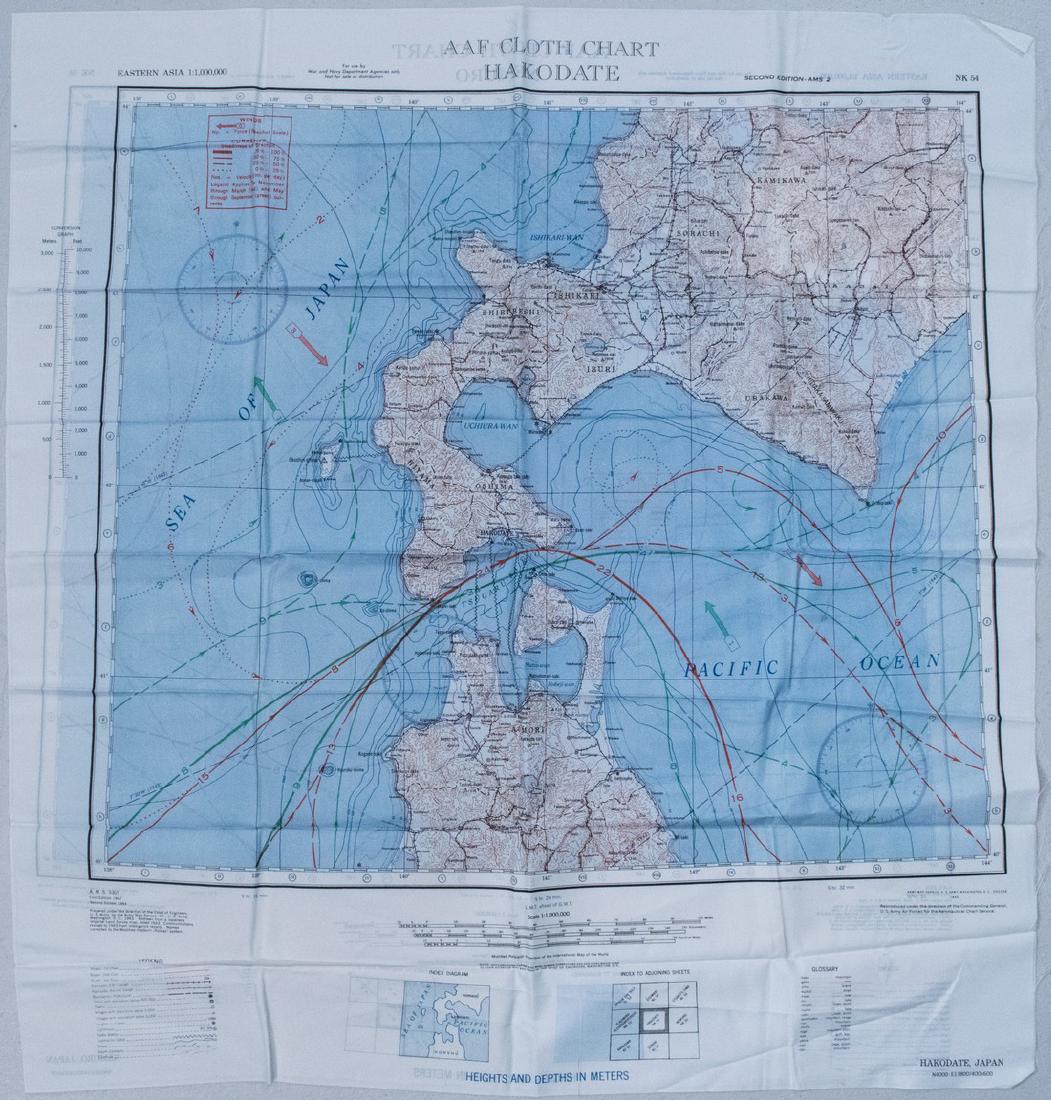 1943 US Air Force Silk Escape Map of Northern Honsu (1 of 2)