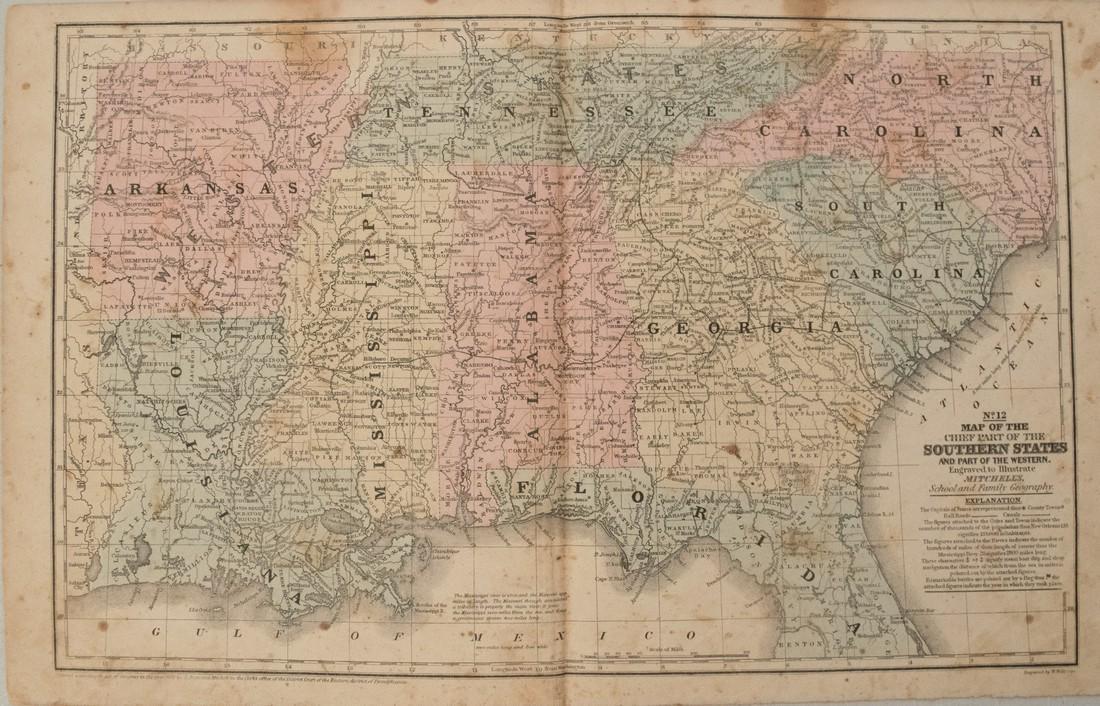 Mitchell: Antique Map of Southern United States, 1852 (1 of 1)