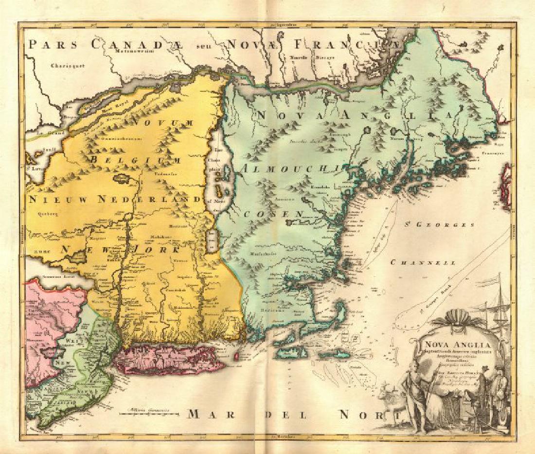 Homann: Antique Map of New England, 1720 (1 of 2)