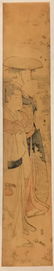 Katsukawa Shuncho Woodblock Young Woman Man Pilgrimage - 2