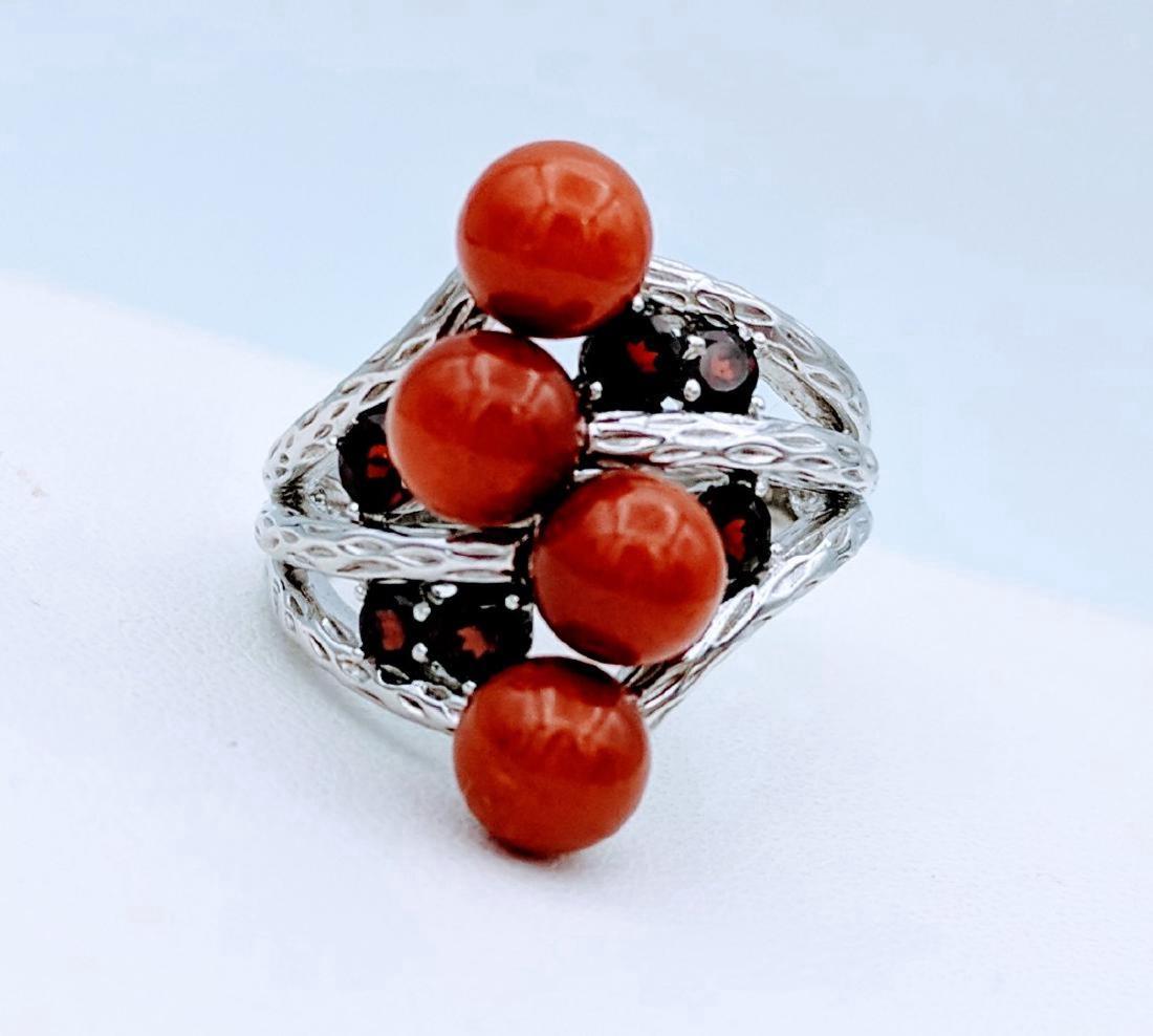 Sterling Silver Red Garnet Jasper Ring, .66ctw (1 of 5)