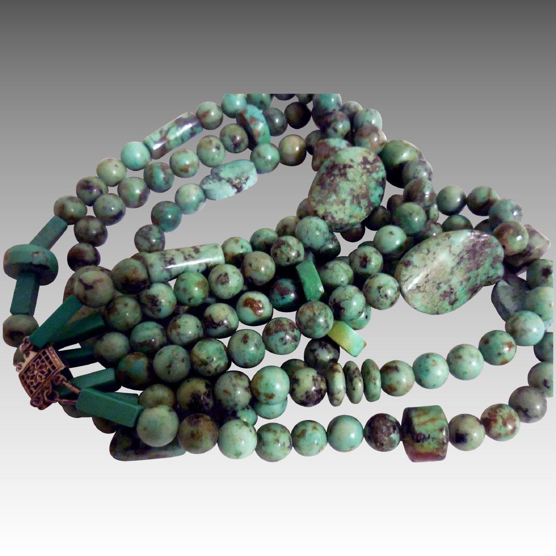 Triple Strand Turquoise Necklace (1 of 8)