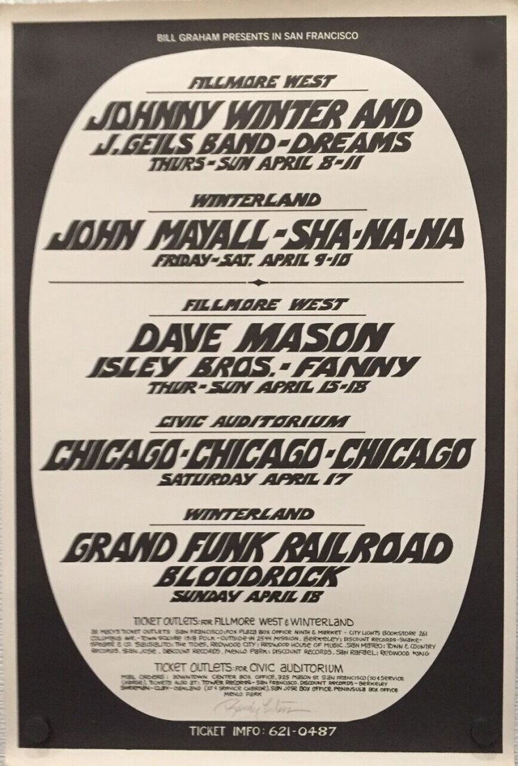 Filmore West Poster 1970 Poster (1 of 2)