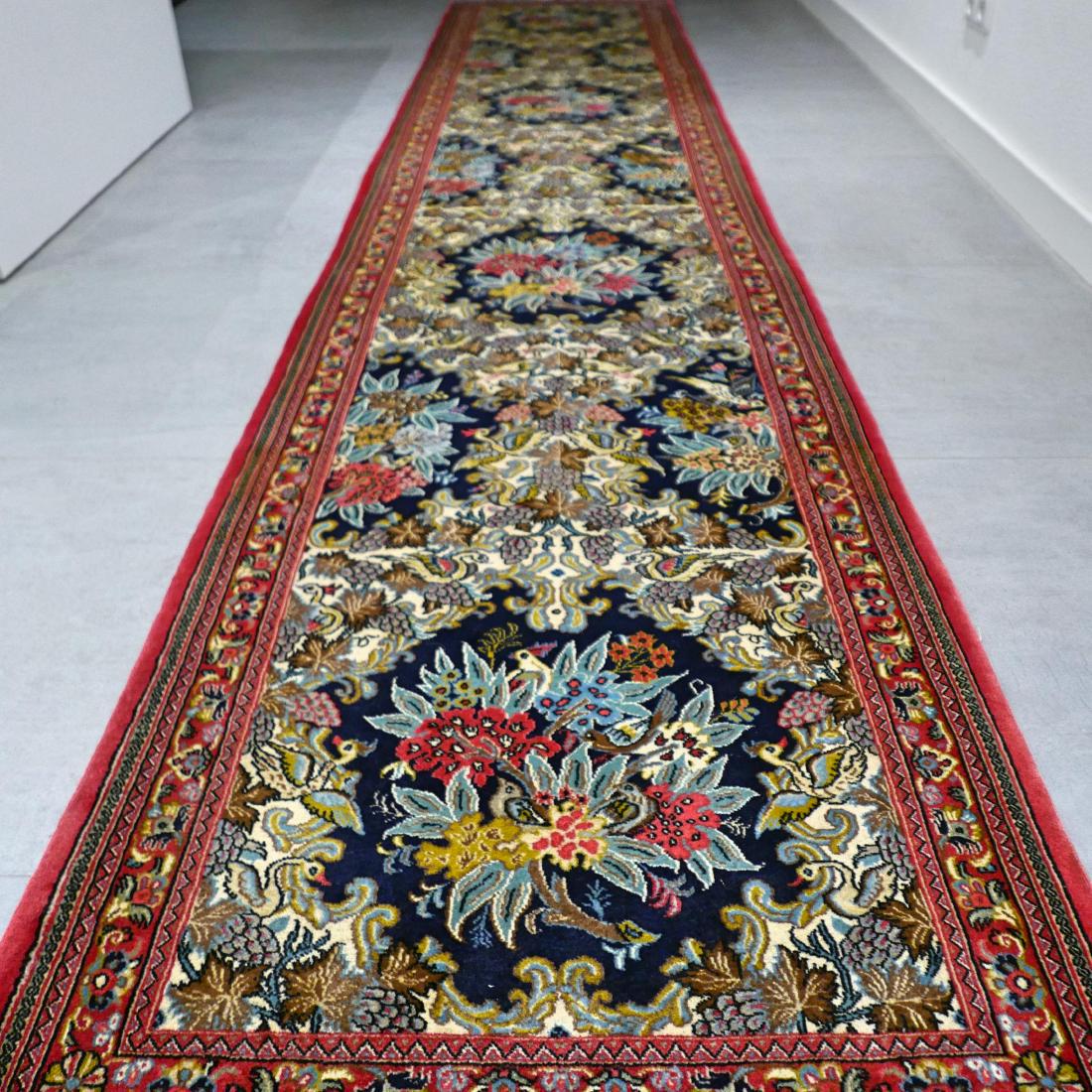 Qum Hand Knotted Kork Wool Runner Rug 13x2.6 (1 of 8)