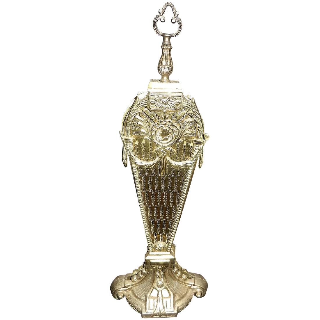 Vintage Cameo Brass Folding Fan Fireplace Screen (1 of 9)