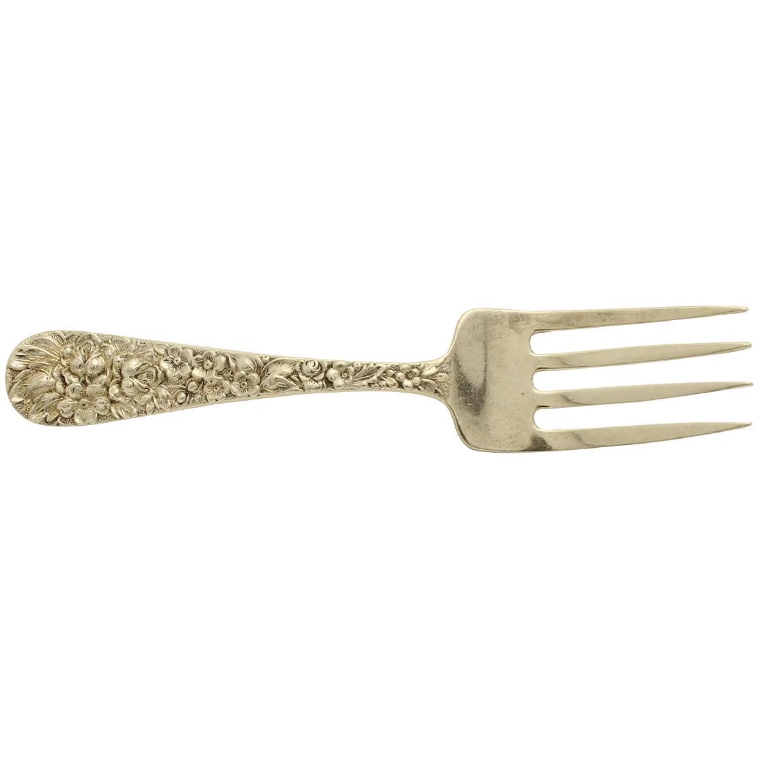Kirk Stieff 1892 Rose Repousse Sterling Silver Fork (1 of 5)