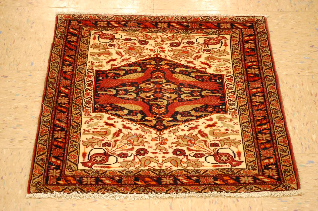 Detailed Bird Subject Persian Balouch Rug 2.5x2.5 (1 of 7)
