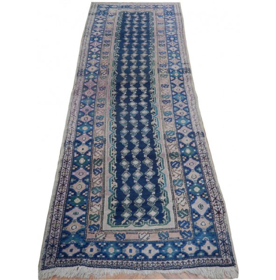 Blue Semi Antique Handmade Persian Runner Rug 3.7x10.5 (1 of 6)