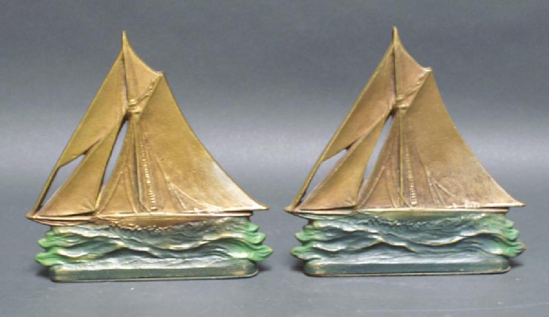 Sailboat on Water Cast Iron Bookends (1 of 3)