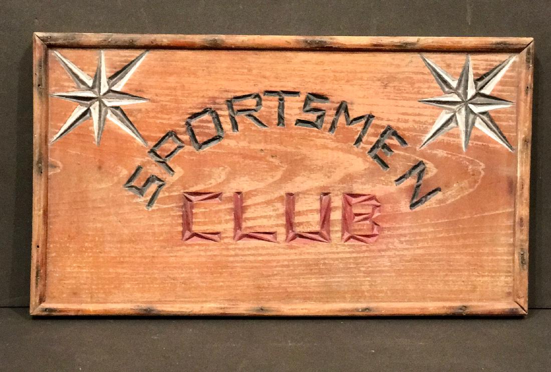 Sportsmen Club Sign, Early 20th Century (1 of 4)