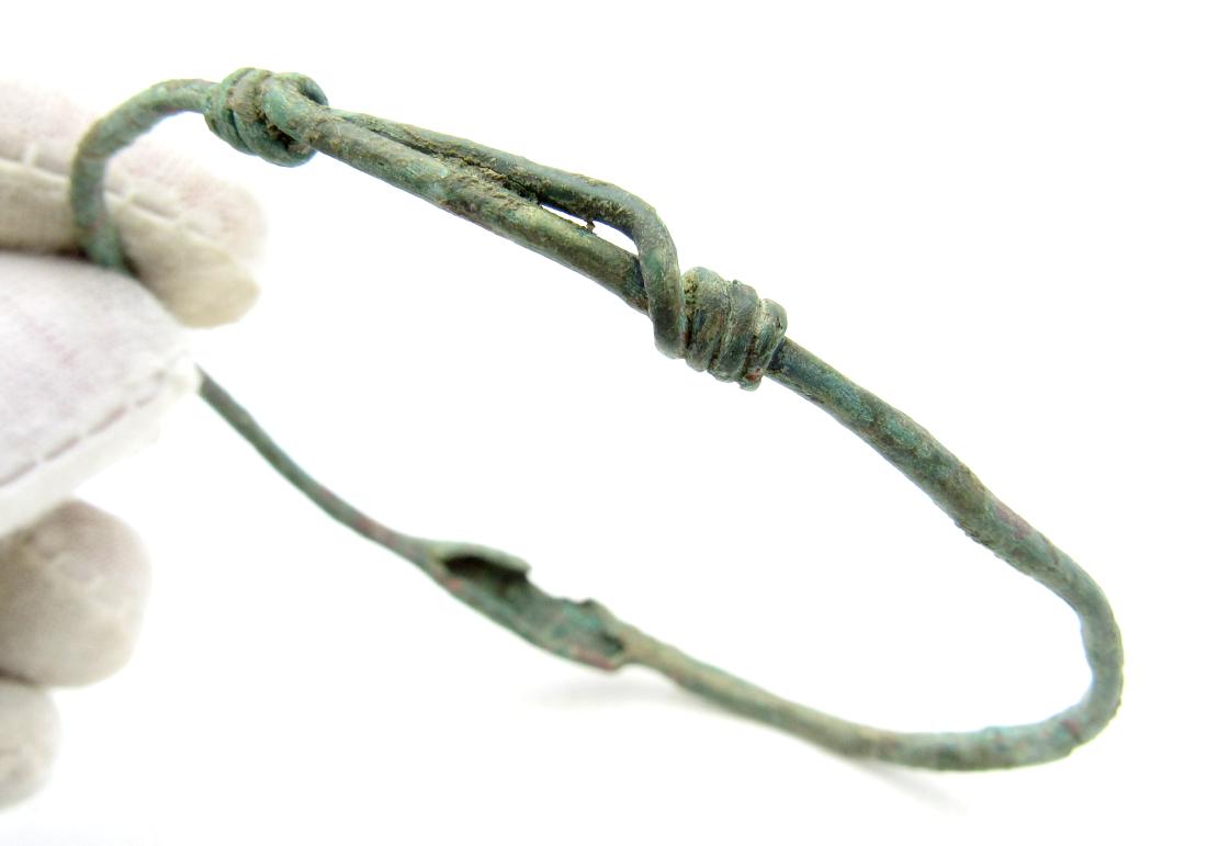 Medieval Viking Era Bronze Twisted Knot Bracelet (1 of 3)
