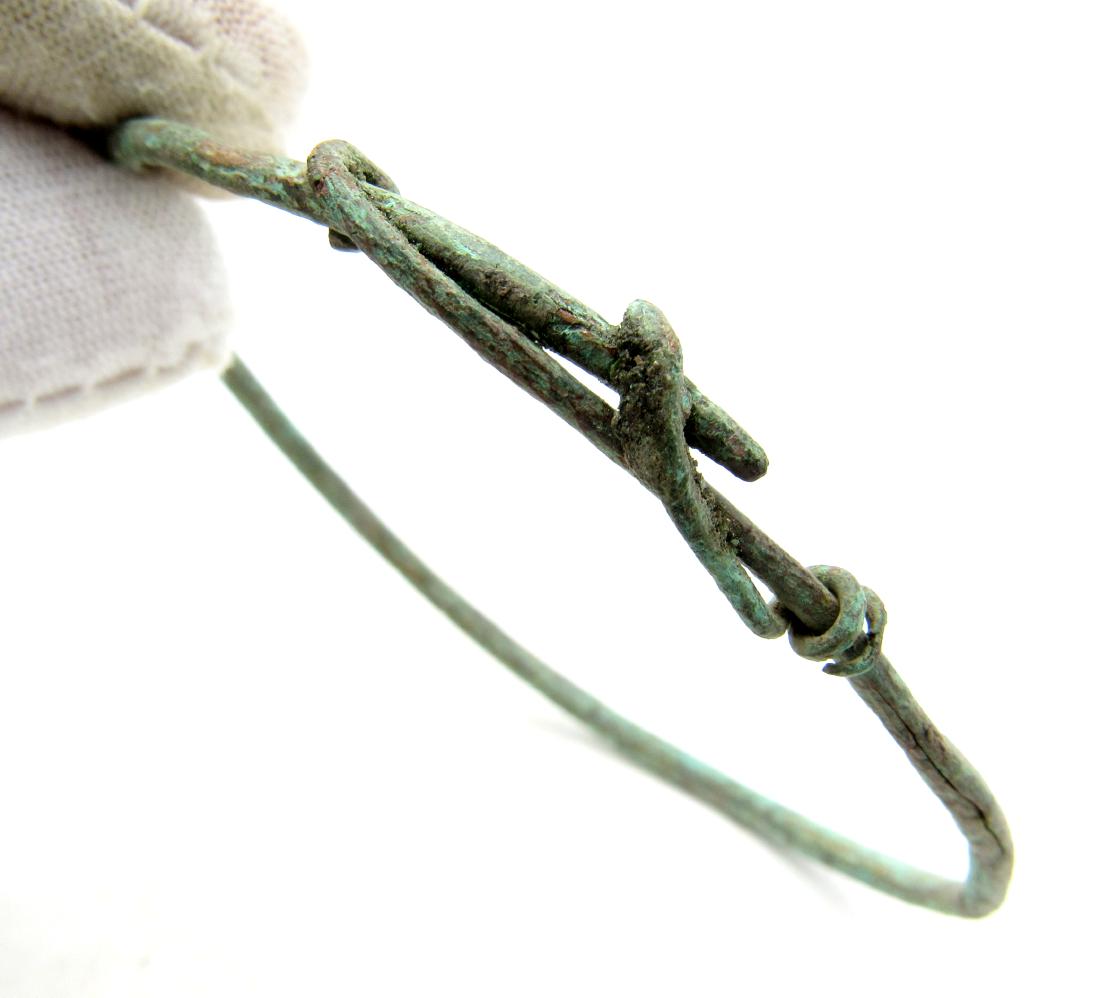 Medieval Viking Era Bronze Twisted Knot Bracelet (1 of 3)