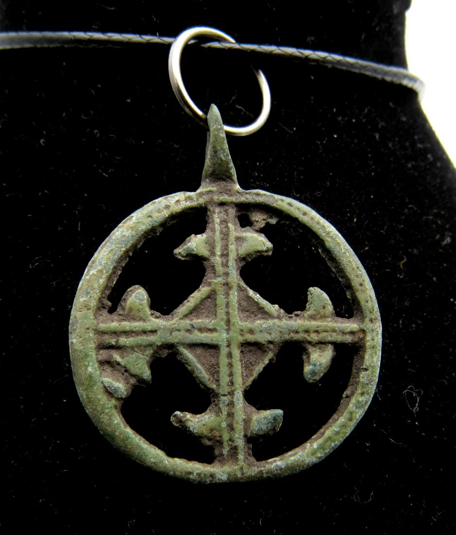 Medieval Crusaders Bronze Open-Work Cross Pendants (1 of 2)