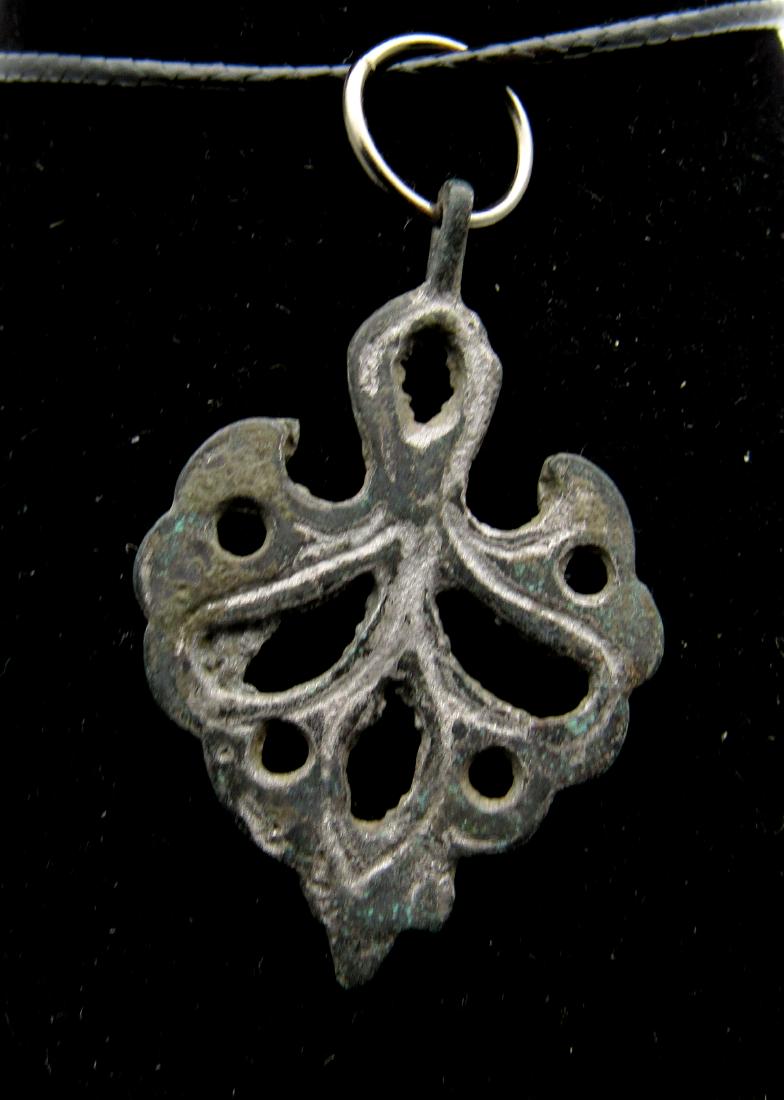 Medieval Viking Era Silvered Bronze Mother God Pendant (1 of 2)