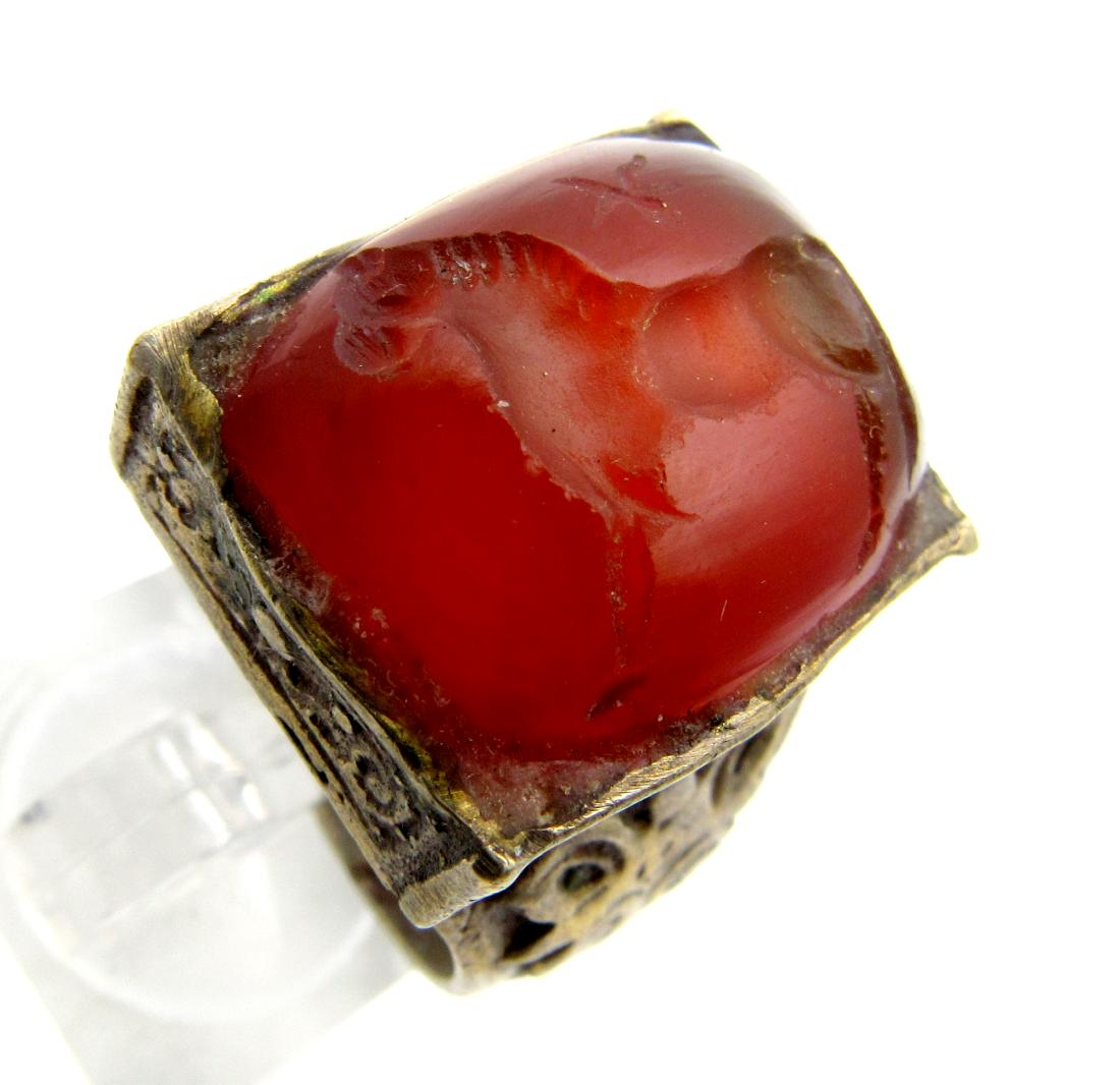 Post Medieval Middle Eastern Silver Alloy Ring Horse (1 of 4)