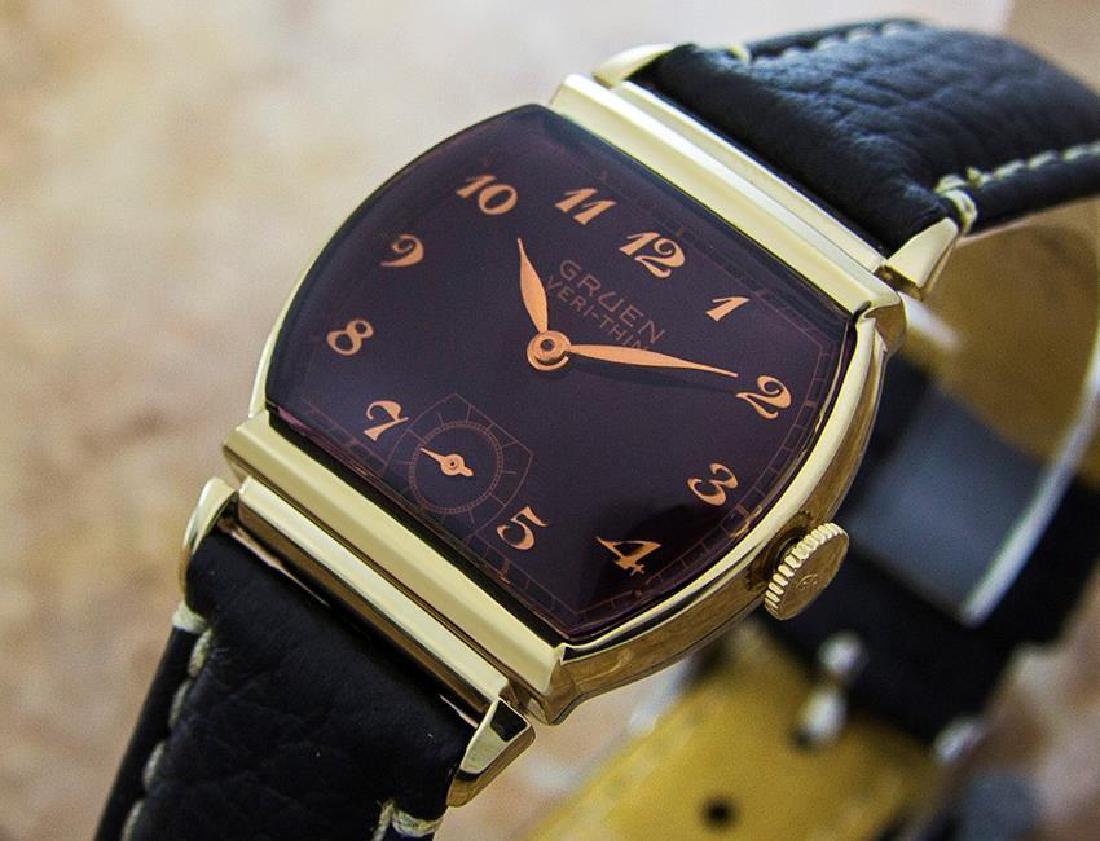 Unique Gruen Manual Gold Field Mens 1950s Swiss Made: Vintage Unique restored Gruen in excellent condition Swiss. It has been verified authentic by a master watchmaker It works precisely and is ready to be worn and enjoyed. Satisfaction guaranteed.Gruen