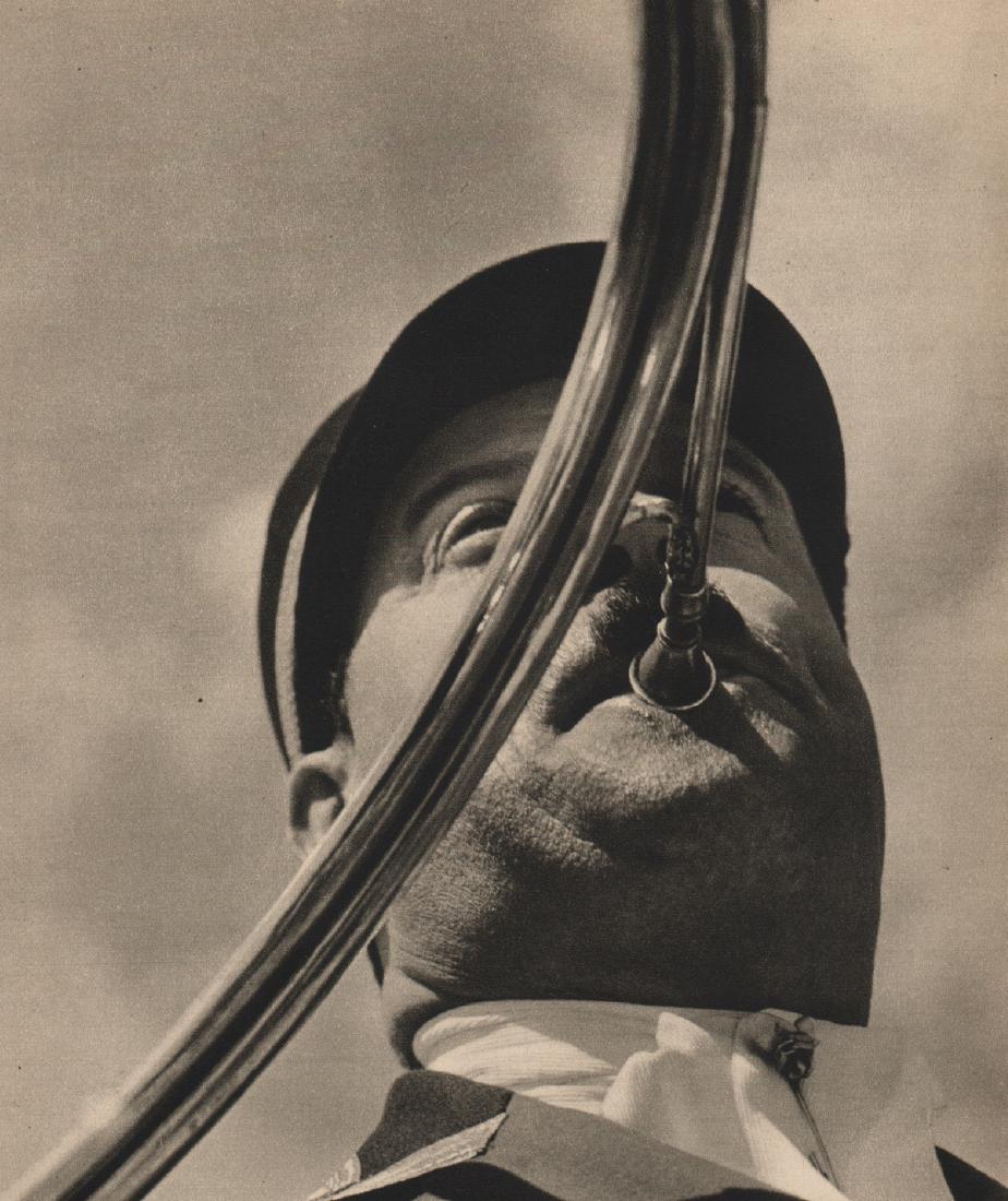 ROYE - The Horn Player: Artist: ROYE Print Title: The Horn Player Medium: Sheet-fed Gravure Printing Date: 1940 Printed in Great Britain Image Size: 6.5 X 8 inches Horace Roye (1906-2002) was a photographer working in Englan