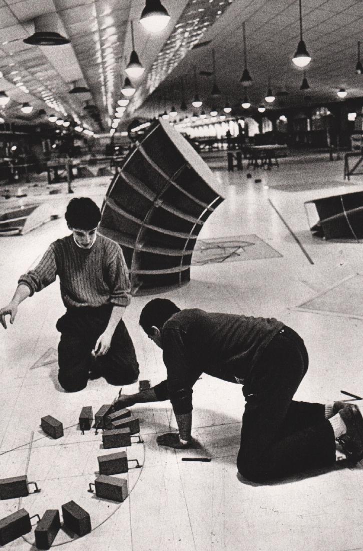 SEBASTIAO SALGADO - Ship Construction Planning: Artist: SEBASTIAO SALGADO Print Title: Ship Construction Planning Medium: Sheet-fed Gravure Printing Date: 1990 Printed in France Image Size: 6.5 x 9.5 inches Sebastiao Salgado (b. 1944) is a Brazilia