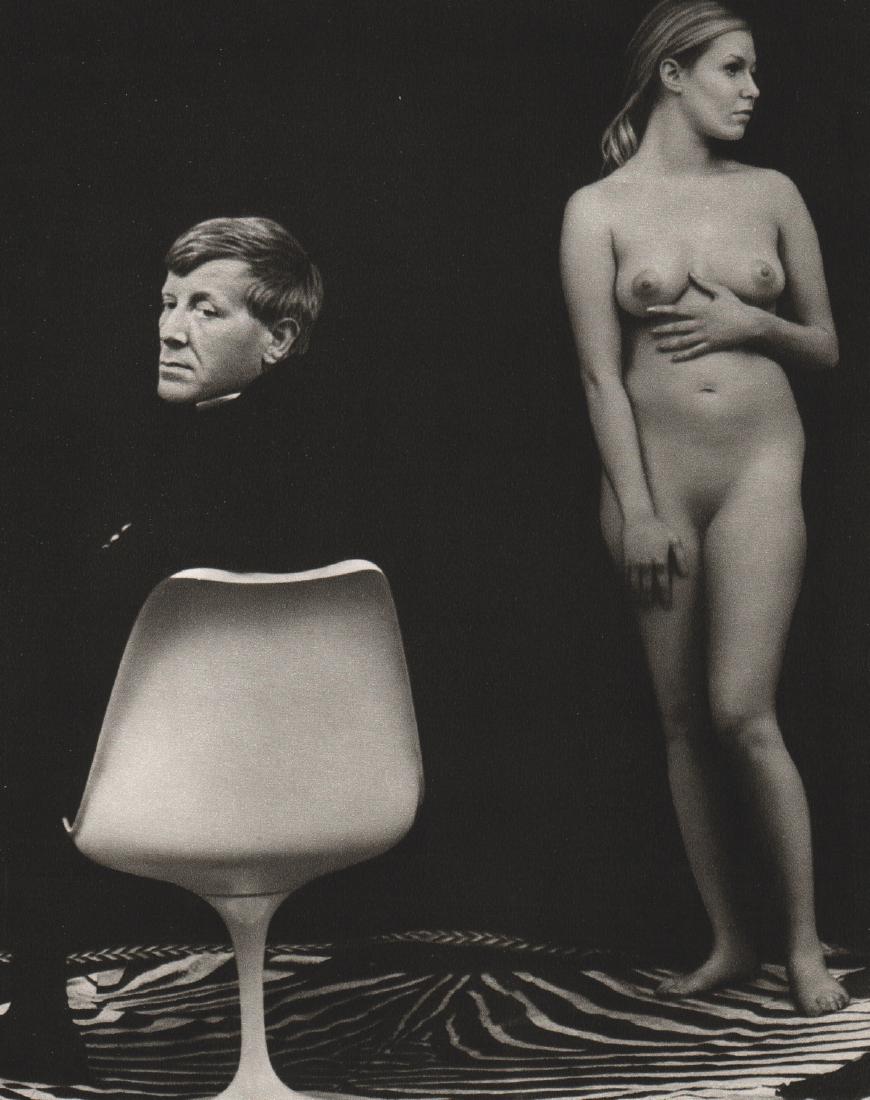 KARIN SZEKESSY - Nude with Seated Man: Artist: KARIN SZEKESSY Print Title: Nude with Seated Man Medium: Sheet-fed Gravure Printing Date: 1969 Printed: France Image Size: 6.5 X 8 inches Karin Szeekessyis a German photographer, born in 1938,